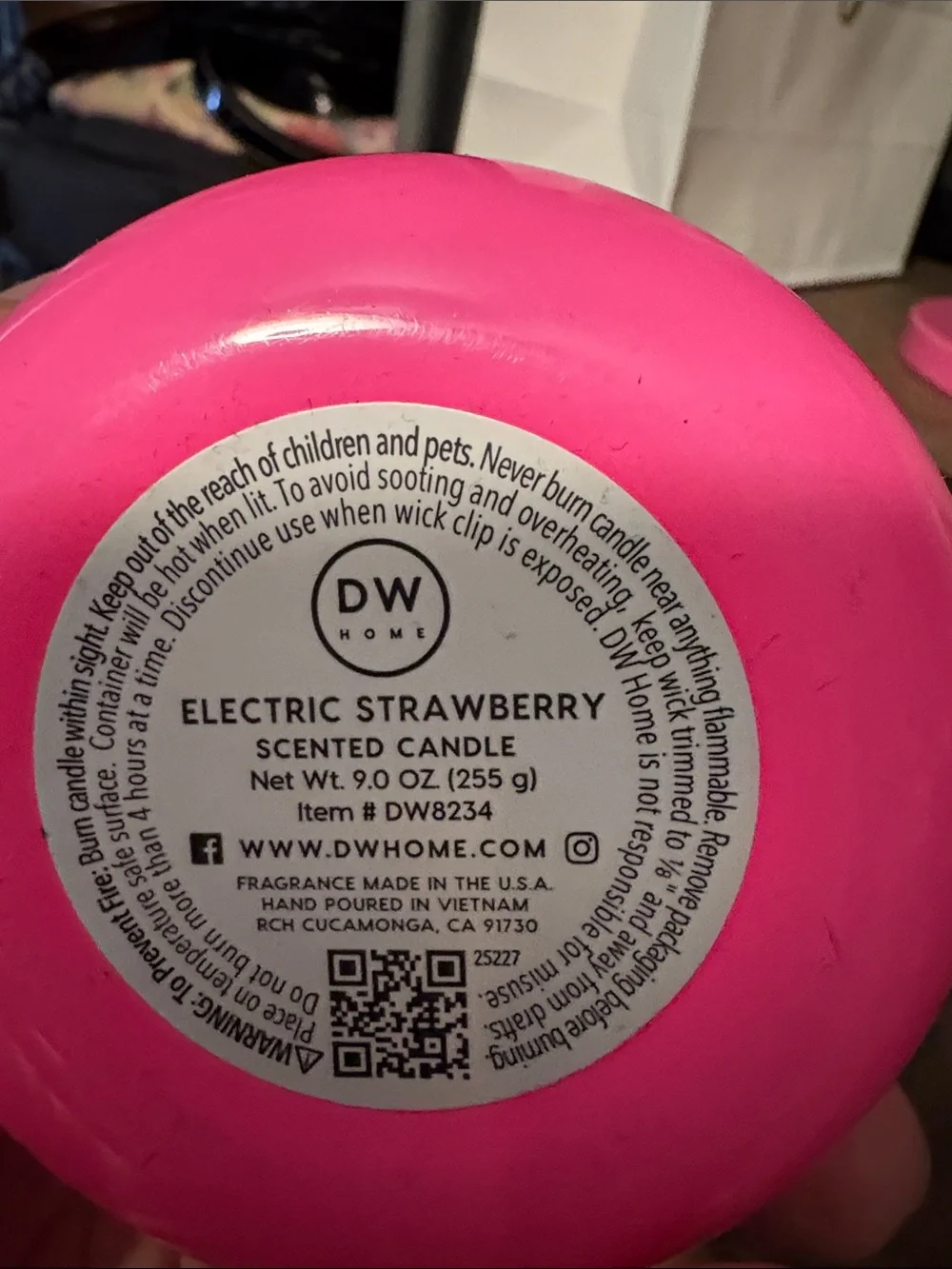 DW Home Electric Strawberry Candle - Hot Pink Jar